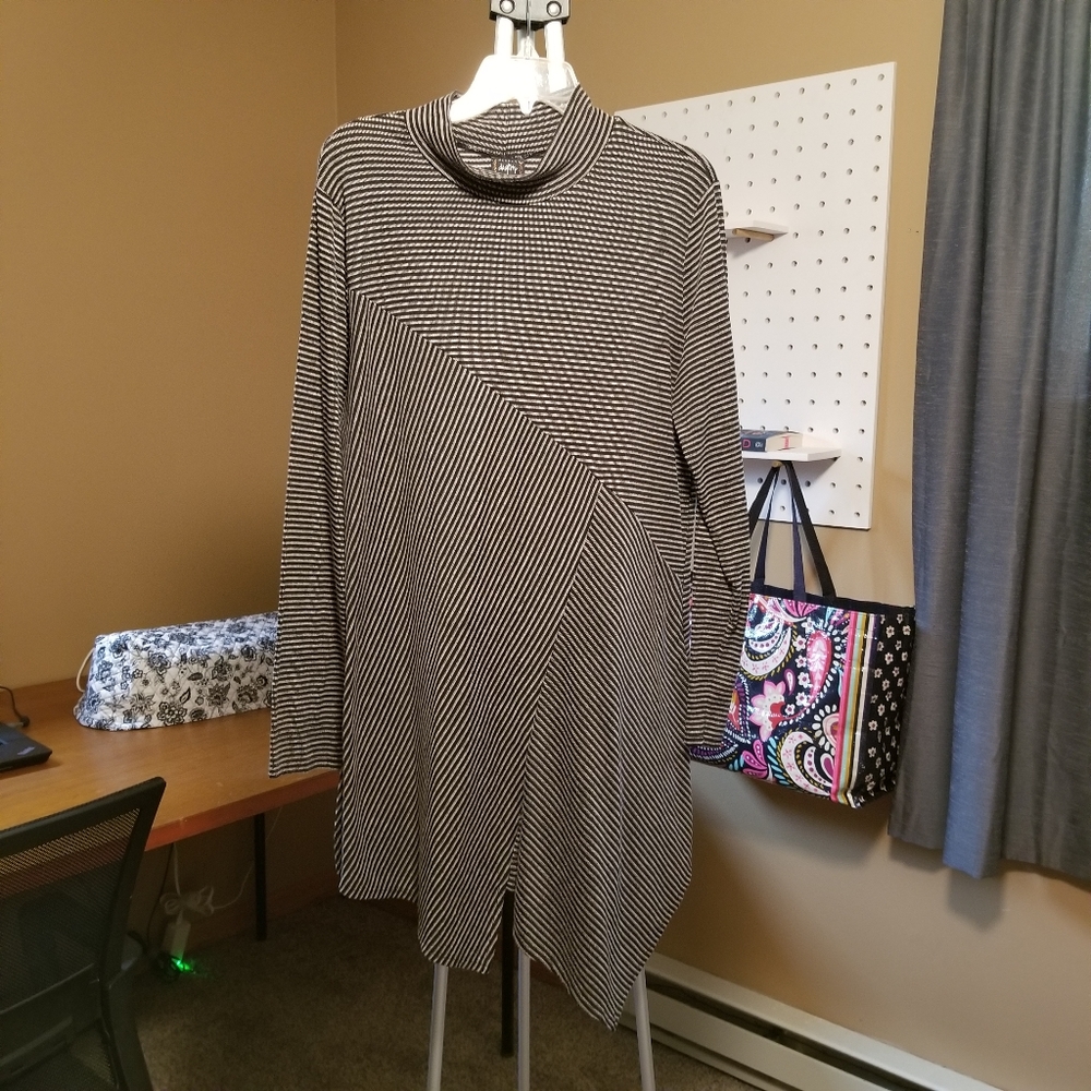 Daytrip Asymmetrical Dress with Mock Turtleneck